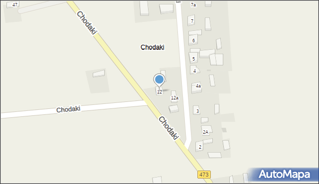 Chodaki, Chodaki, 12, mapa Chodaki