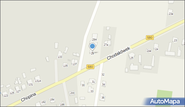 Chodakówek, Chodakówek, 29, mapa Chodakówek