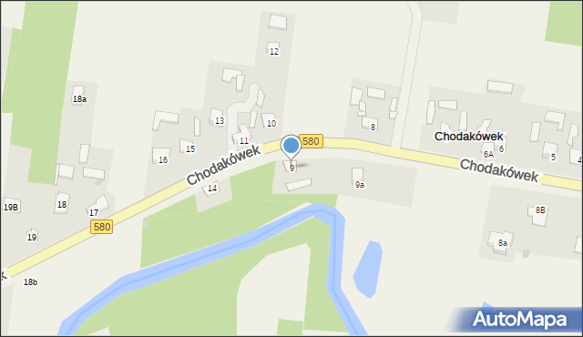 Chodakówek, Chodakówek, 9, mapa Chodakówek