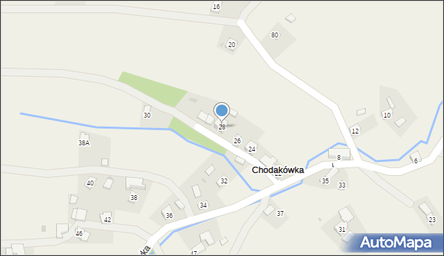 Chodakówka, Chodakówka, 28, mapa Chodakówka