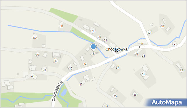 Chodakówka, Chodakówka, 32, mapa Chodakówka