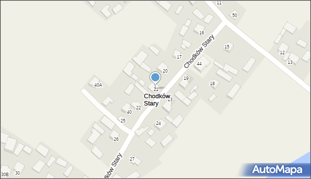 Chodków Stary, Chodków Stary, 21, mapa Chodków Stary