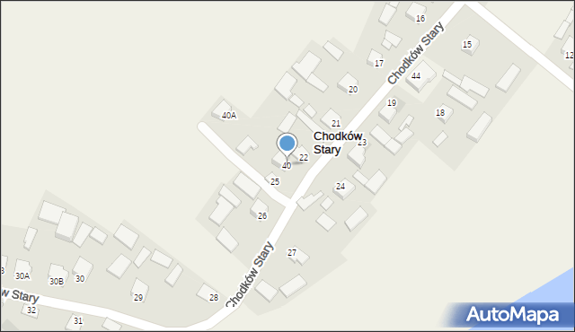 Chodków Stary, Chodków Stary, 40, mapa Chodków Stary