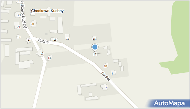 Chodkowo-Kuchny, Chodkowo-Kuchny, 12, mapa Chodkowo-Kuchny