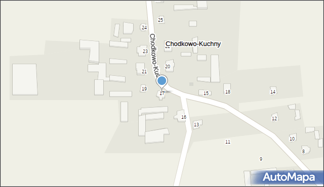 Chodkowo-Kuchny, Chodkowo-Kuchny, 17, mapa Chodkowo-Kuchny