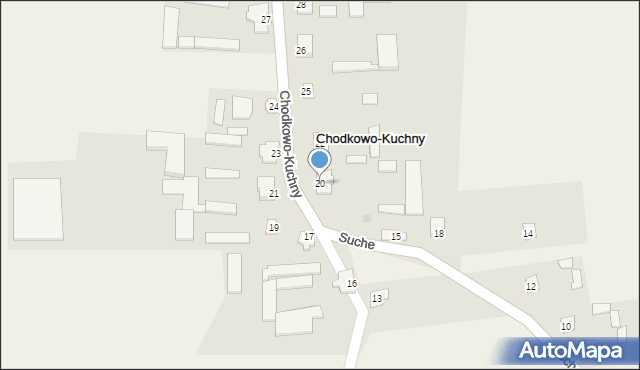 Chodkowo-Kuchny, Chodkowo-Kuchny, 20, mapa Chodkowo-Kuchny