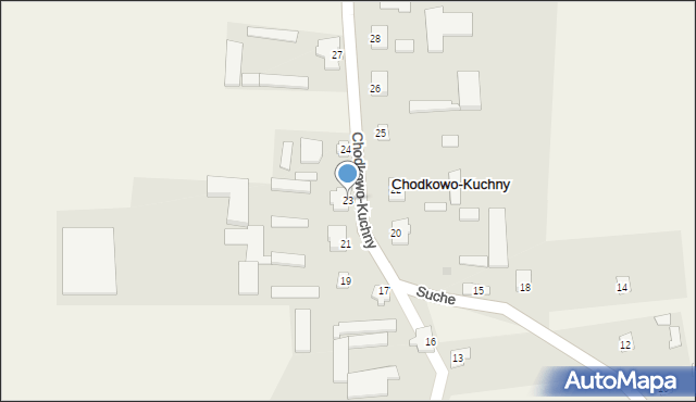 Chodkowo-Kuchny, Chodkowo-Kuchny, 23, mapa Chodkowo-Kuchny