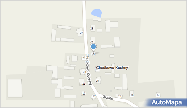 Chodkowo-Kuchny, Chodkowo-Kuchny, 25, mapa Chodkowo-Kuchny