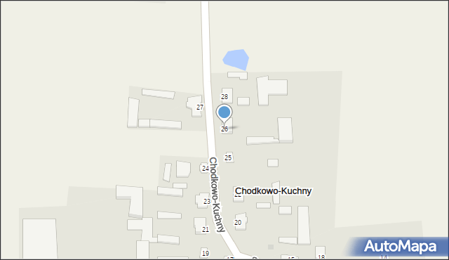 Chodkowo-Kuchny, Chodkowo-Kuchny, 26, mapa Chodkowo-Kuchny