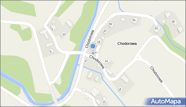 Chodorowa, Chodorowa, 69, mapa Chodorowa