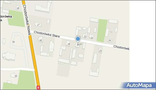 Chodorówka Nowa, Chodorówka Nowa, 20, mapa Chodorówka Nowa