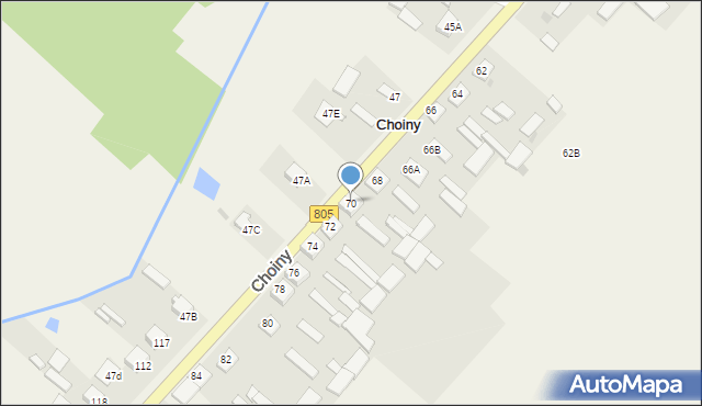 Choiny, Choiny, 70, mapa Choiny