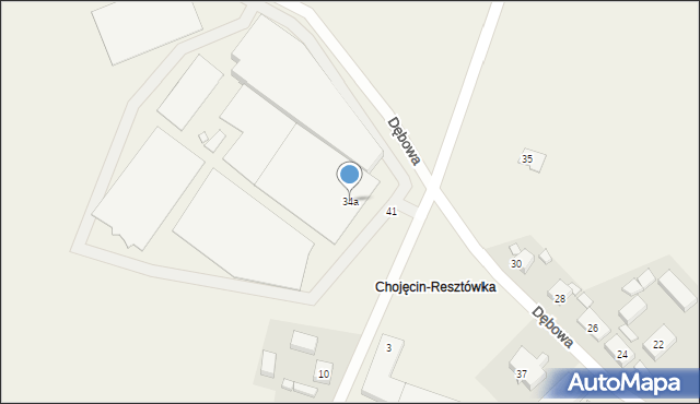 Chojęcin, Chojęcin-Parcele, 34a, mapa Chojęcin