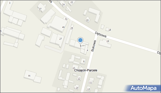 Chojęcin, Chojęcin-Parcele, 5, mapa Chojęcin