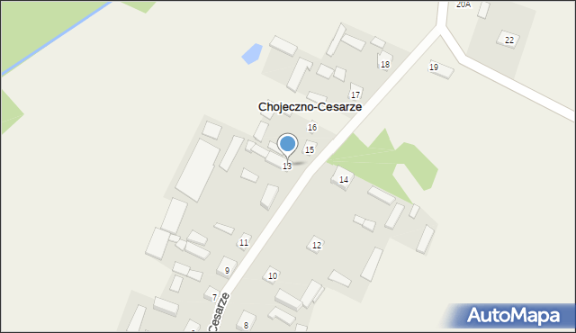 Chojeczno-Cesarze, Chojeczno-Cesarze, 13, mapa Chojeczno-Cesarze