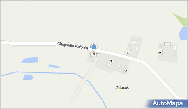 Chojeniec, Chojeniec, 59, mapa Chojeniec