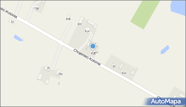 Chojeniec, Chojeniec, 81B, mapa Chojeniec