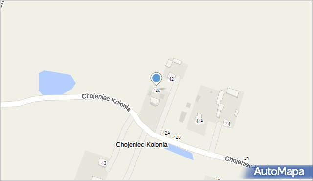 Chojeniec-Kolonia, Chojeniec-Kolonia, 42c, mapa Chojeniec-Kolonia