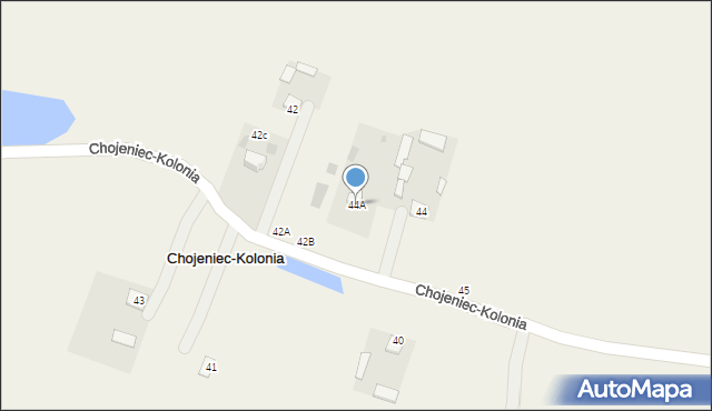 Chojeniec-Kolonia, Chojeniec-Kolonia, 44A, mapa Chojeniec-Kolonia