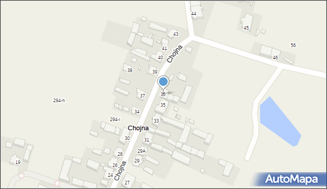 Chojna, Chojna, 36, mapa Chojna