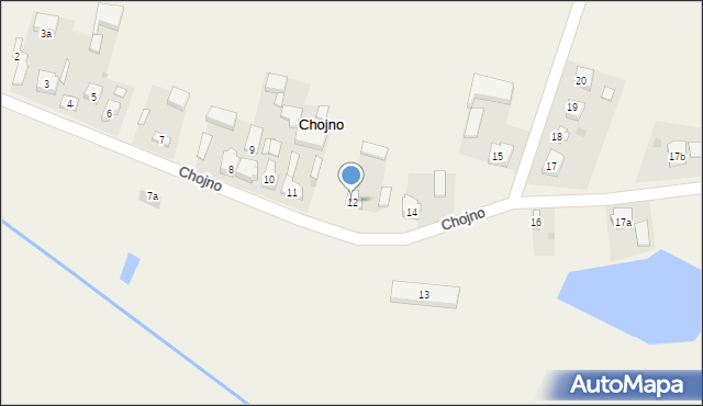 Chojno, Chojno, 12, mapa Chojno