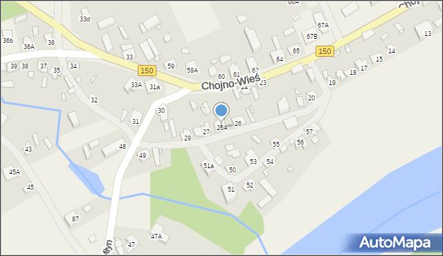 Chojno-Wieś, Chojno-Wieś, 26A, mapa Chojno-Wieś