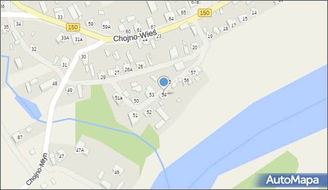 Chojno-Wieś, Chojno-Wieś, 54, mapa Chojno-Wieś