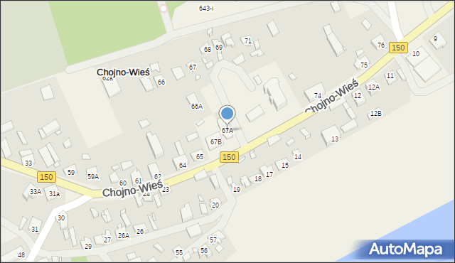 Chojno-Wieś, Chojno-Wieś, 67A, mapa Chojno-Wieś