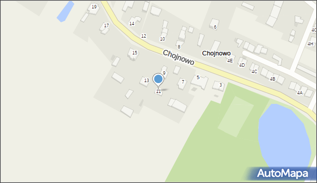 Chojnowo, Chojnowo, 11, mapa Chojnowo