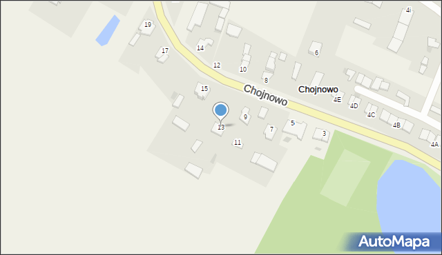 Chojnowo, Chojnowo, 13, mapa Chojnowo