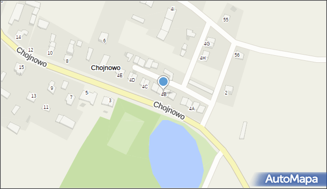 Chojnowo, Chojnowo, 4B, mapa Chojnowo