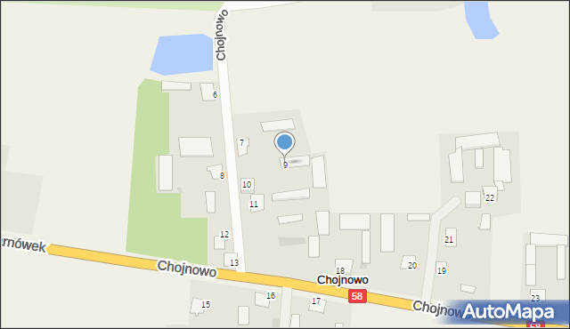 Chojnowo, Chojnowo, 9, mapa Chojnowo