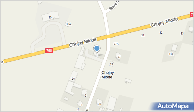 Chojny Młode, Chojny Młode, 1, mapa Chojny Młode