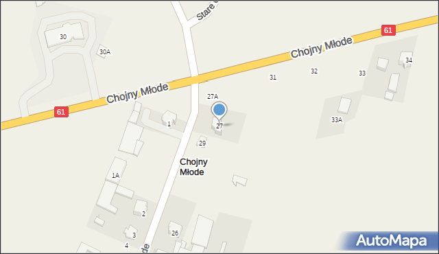 Chojny Młode, Chojny Młode, 27, mapa Chojny Młode