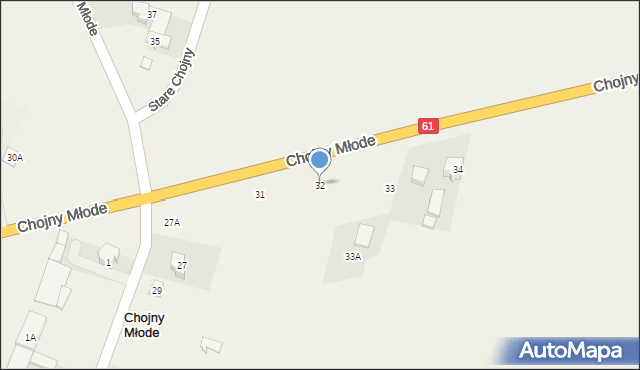 Chojny Młode, Chojny Młode, 32, mapa Chojny Młode