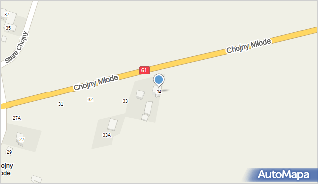 Chojny Młode, Chojny Młode, 34, mapa Chojny Młode