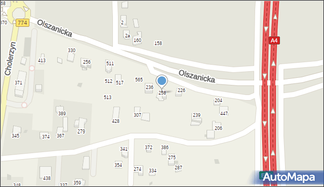 Cholerzyn, Cholerzyn, 258, mapa Cholerzyn