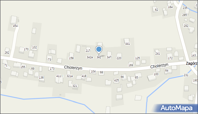 Cholerzyn, Cholerzyn, 342, mapa Cholerzyn