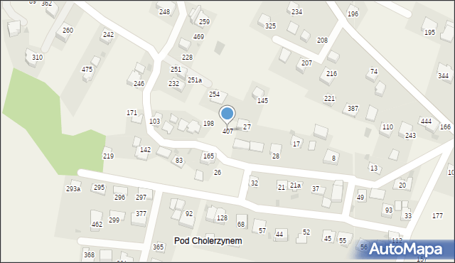 Cholerzyn, Cholerzyn, 407, mapa Cholerzyn
