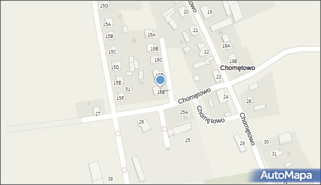 Chomętowo, Chomętowo, 16E, mapa Chomętowo