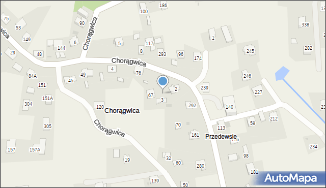 Chorągwica, Chorągwica, 84, mapa Chorągwica