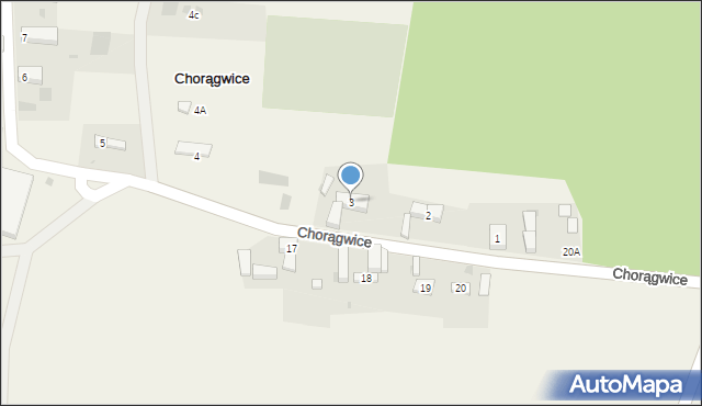 Chorągwice, Chorągwice, 3, mapa Chorągwice