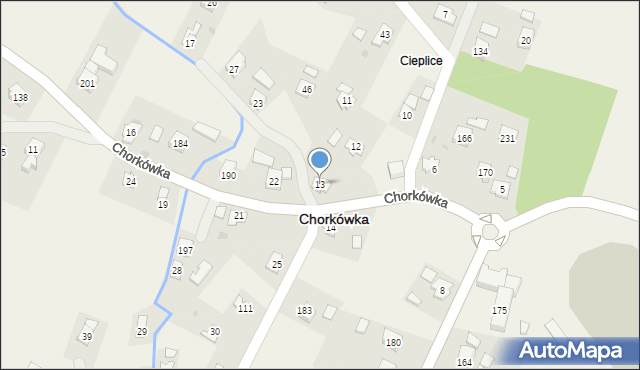 Chorkówka, Chorkówka, 13, mapa Chorkówka