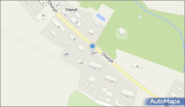 Choryń, Choryń, 12A, mapa Choryń