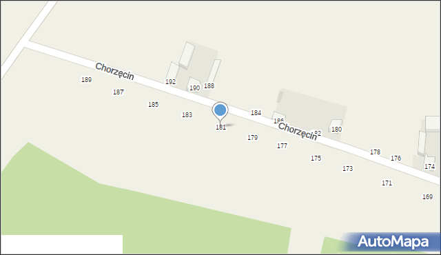 Chorzęcin, Chorzęcin, 181, mapa Chorzęcin