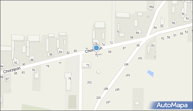 Chorzęcin, Chorzęcin, 71, mapa Chorzęcin