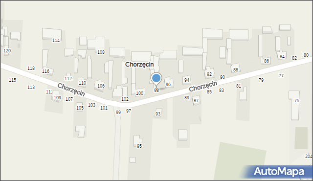 Chorzęcin, Chorzęcin, 98, mapa Chorzęcin