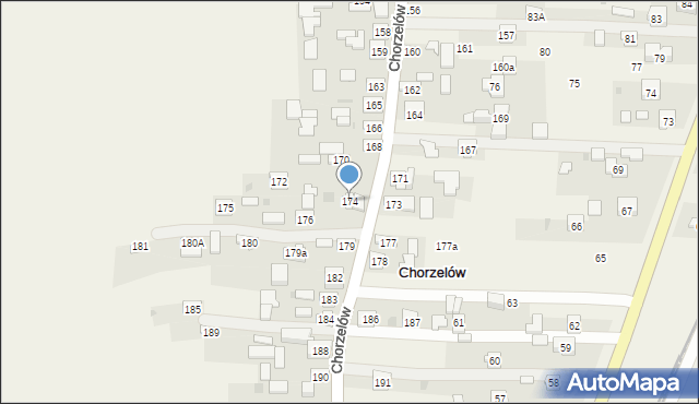 Chorzelów, Chorzelów, 174, mapa Chorzelów