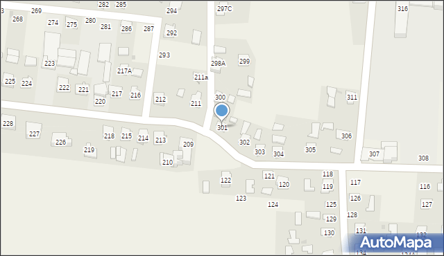 Chorzelów, Chorzelów, 301, mapa Chorzelów