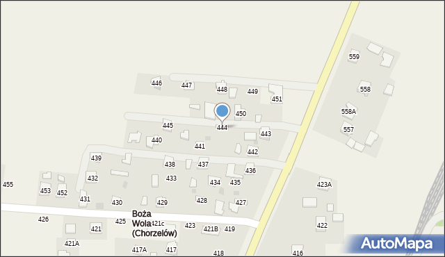 Chorzelów, Chorzelów, 444, mapa Chorzelów